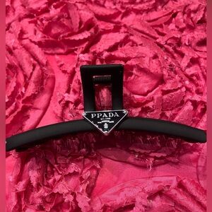 Black Triangle Logo Hair Clip